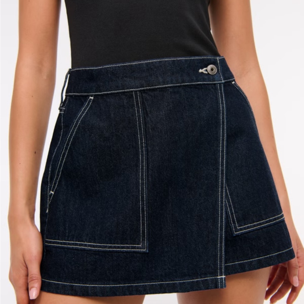 Abercrombie & Fitch Dark Denim Mini Skirt